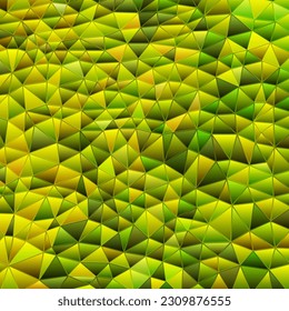 abstract vector stained-glass triangle mosaic background - green and yellow triangles