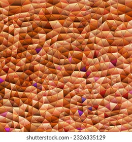 abstract vector stained-glass triangle mosaic background - orange and red triangles