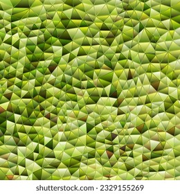 abstract vector stained-glass triangle mosaic background - green and yellow triangles