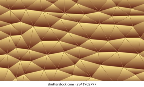 abstract vector stained-glass triangle mosaic background - brown