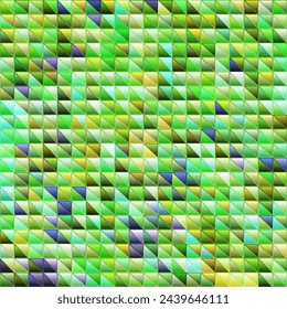 abstract vector stained-glass triangle mosaic background - green and yellow