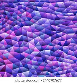 abstract vector stained-glass triangle mosaic background - purple and violet