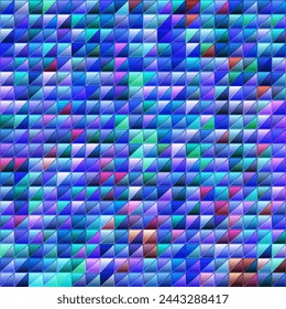 abstract vector stained-glass triangle mosaic background - blue and violet