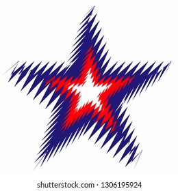 Abstract vector star in american colors. Vector illustration