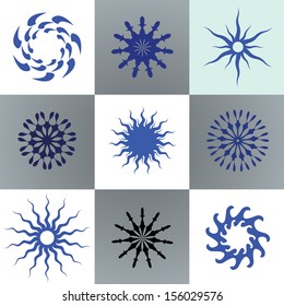 Abstract vector star symbols.