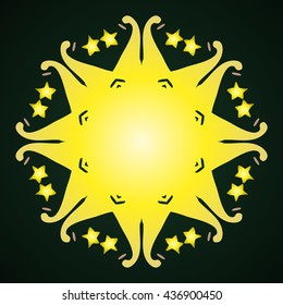 Abstract vector stars illustration with elephant.