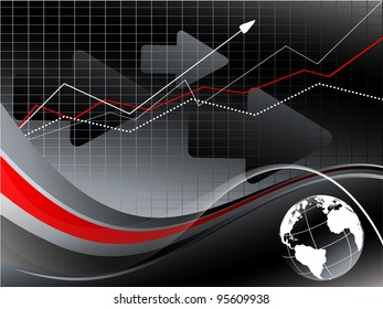 abstract vector statistic backdrop with globe