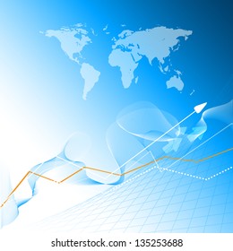 abstract vector statistic backdrop with world map. Eps10