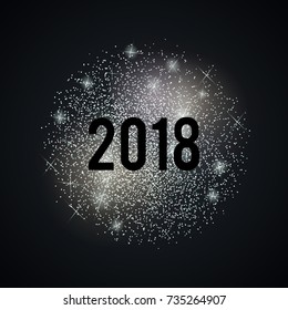 Abstract vector stippling circle background. Silver dotted glitter sale. New Year frame.