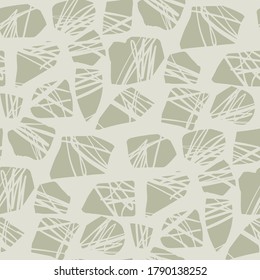 Abstract vector stone mosaic seamless pattern for background, wrap, fabric, textile, wrap, surface, web and print design. Decorative river stone pebbles rapport. 
