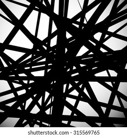 Abstract vector. Straight, pointed lines placed randomly.