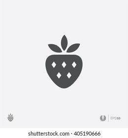 Abstract Vector Strawberry Simple Flat Design Icon