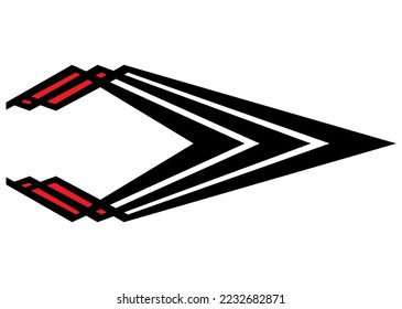 Abstract vector striped arrow. Design element, Modern vector background.