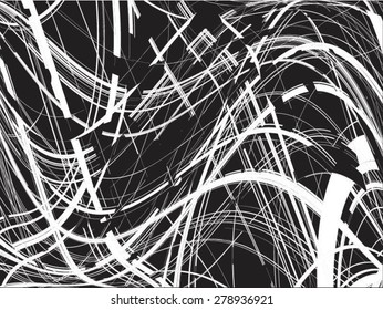 Abstract Vector Striped Background. Black and White Stripes . Wave Stripes . Curved Lines .