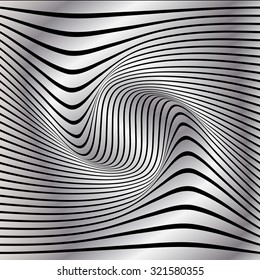 Abstract Vector Striped Background. Wave Stripes. Curved Lines