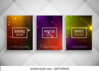 Abstract vector stylish galaxy style brochure template set