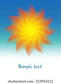 Abstract vector sun on blue background