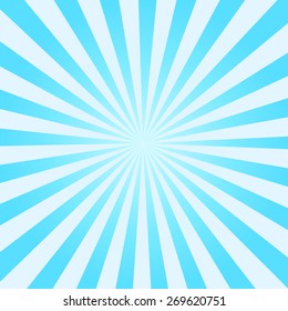 Abstract vector sunburst background with blue cyan lines for summer mood. EPS 10 vector illustration.