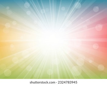 Abstract vector sunburst background with colorful lines emanates vibrant and energetic summer.