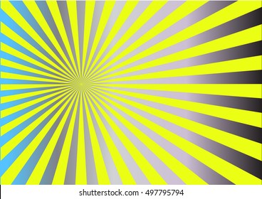 Abstract vector sunburst background with yellow  lines for sun effect and summer mood.vector illustration.