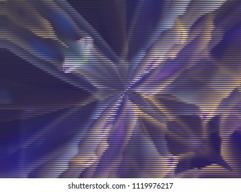 Abstract vector surreal background. Modern creative illustration with multicolor stripes. Moire stripes. Psychedelic effect. Futuristic holographic texture.