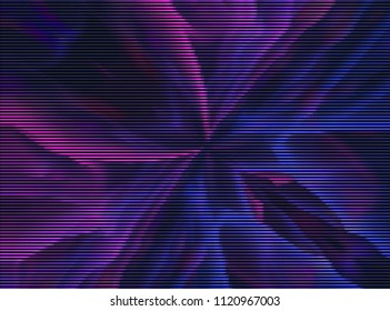 Abstract vector surreal background. Modern creative illustration with multicolor stripes. Moire stripes. Psychedelic effect. Futuristic holographic texture.