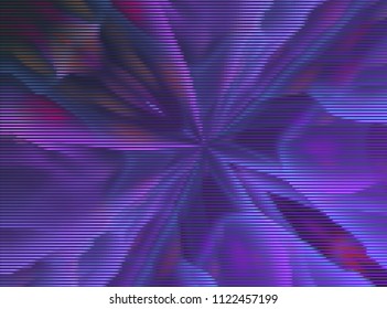 Abstract vector surreal background. Modern creative illustration with multicolor stripes. Moire stripes. Psychedelic effect. Futuristic holographic texture.