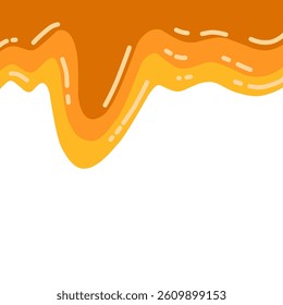 Abstract vector of sweet honey splash. Sweet melted hot caramel background wallpaper. 