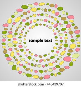 Abstract vector swirl with dots  and central space for your text. Colorful circle background.