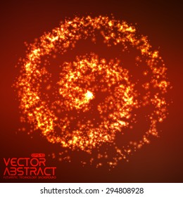 Abstract vector swirl of glowing particles. Futuristic technology style. Elegant background for business presentations or gift cards.EPS10