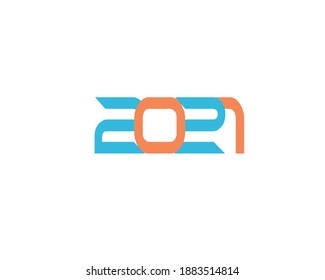 Símbolo abstracto del vector del signo del año nuevo 2021. 