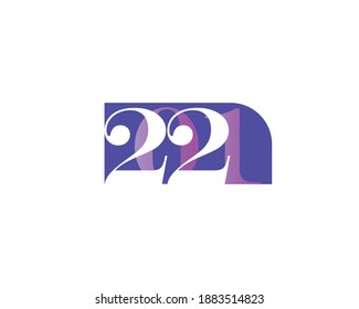 Símbolo abstracto del vector del signo del año nuevo 2021. 