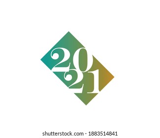 Abstract vector symbol of 2021 new year sign. 