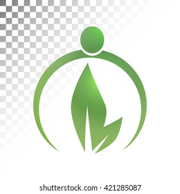 Abstract vector symbol of environmental protection. Graphic design for printed materials, websites and posts on the Internet.