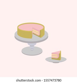 
Abstract vector symbol illustration logo for a piece cheesecake. Cheesecake pattern consisting of sliced ​​cheese cake, sweet food. Eat delicious cakes, cheesecakes, cheesecakes with berries, fruits