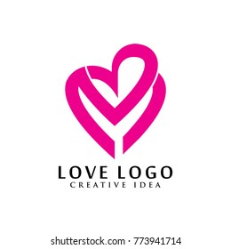 Cm Logo Love Design Combination Heart Stock Vector (Royalty Free ...