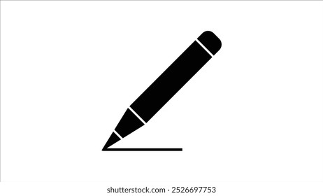 Abstract vector symbol pen icon colour black and white background.