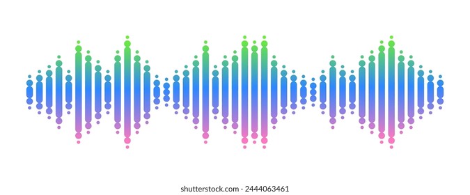 Abstract Vector Symbol Representing Sound Wave, Element Of Music, Audio Technology, And Digital Frequency Pattern