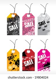 abstract vector tag series set