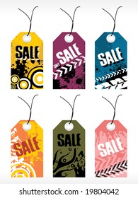 abstract vector tag series set
