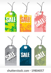 abstract vector tag series set