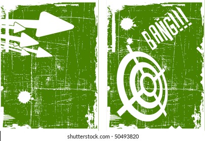 the abstract vector target on grunge background set