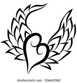 Abstract Vector Tattoo Heart.