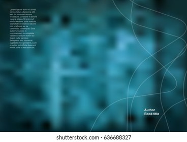 Abstract vector teal background whit design elements, turquoise gradient texture backdrop.