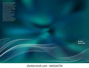 Abstract vector teal background whit design elements, turquoise gradient texture backdrop.