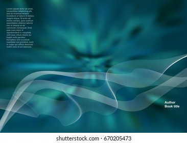 Abstract vector teal background whit design elements, turquoise gradient texture backdrop.