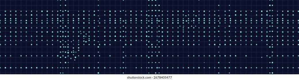 Vetor abstrato fundo técnico com grade digital e padrão de pontos azuis.