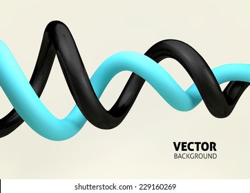 abstract vector tech spiral wires background. sound waves vector. 3d rendering vector