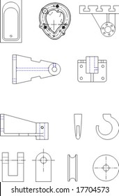 Abstract vector technical drawing