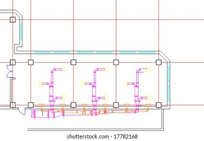 Abstract vector technical drawings large building plan
